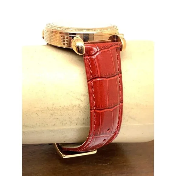 JBW Women's Watch JB6210LW Diamond Quartz Chronograph Rose Gold Red Leat… - Picture 12 of 15